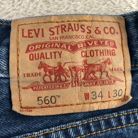 Vintage Levis Mens 560 Jeans Size 34x30 Comfort Fit Straight Leg Blue Denim Casu - Picture 3 of 16
